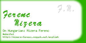 ferenc mizera business card